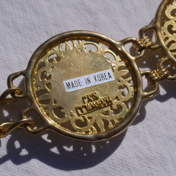 Vintage Harwill NY Faux Pearl Chain Belt - Picture 5 of 8